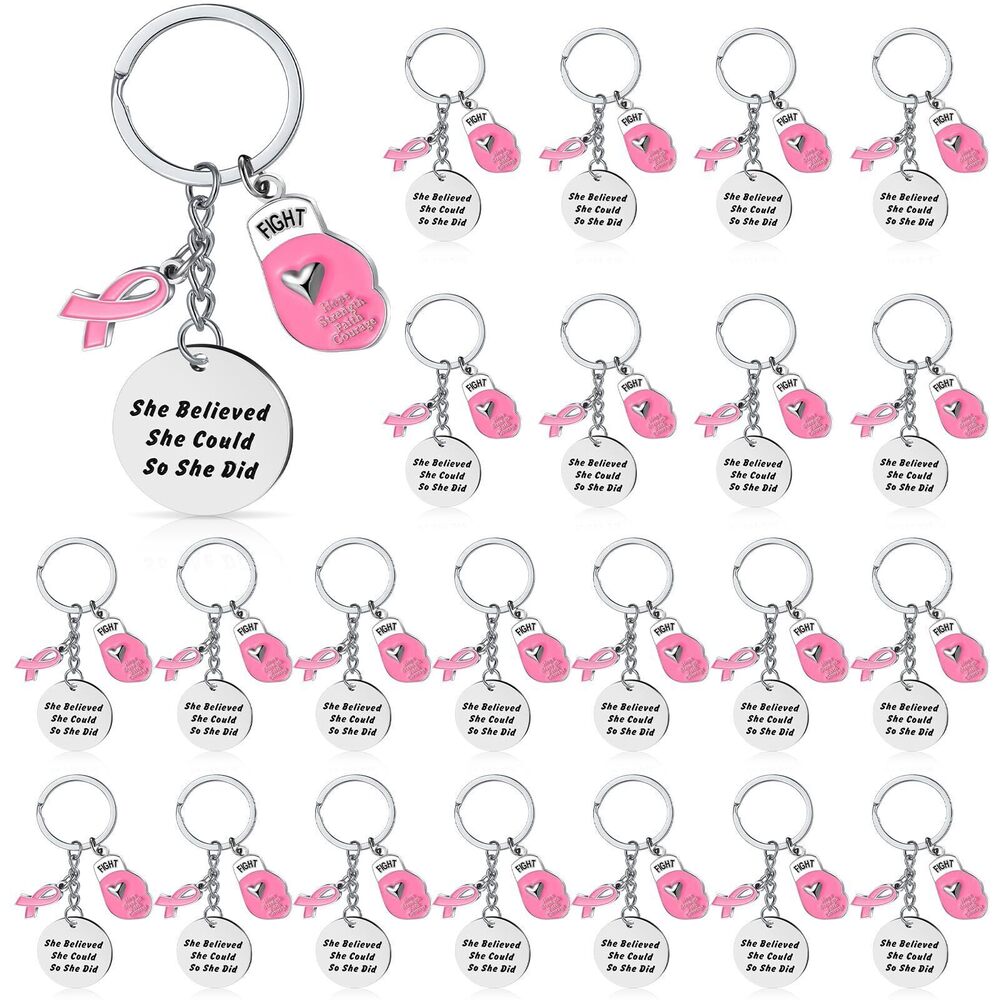 4640 24 Pcs Breast Cancer Survivor Gift Breast Cancer Awareness Pink Ribbon